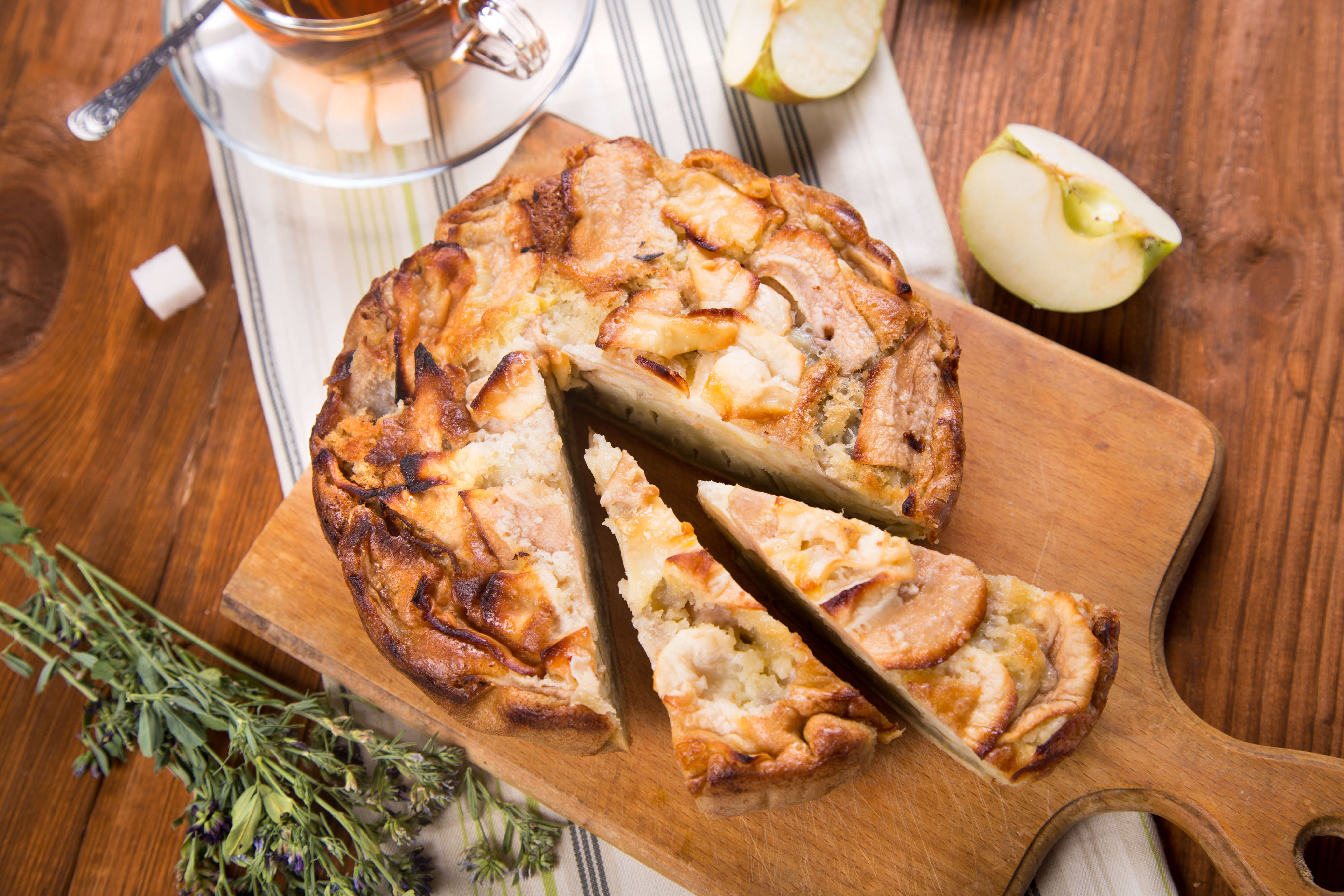 Apple Cake with Hazelnut Caramel Topping