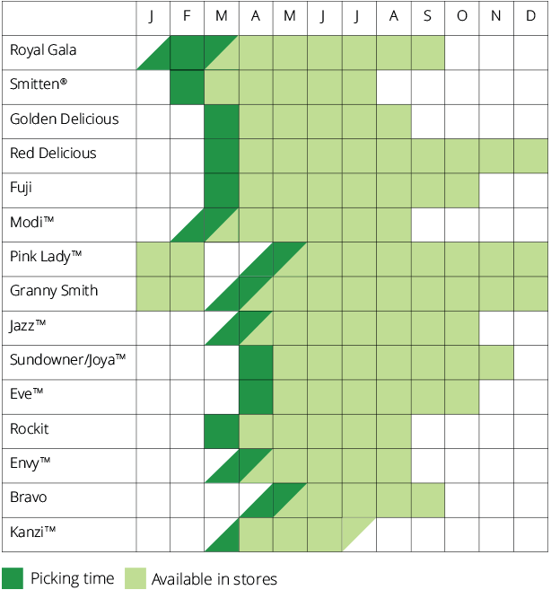 Apple Varieties Ripening Chart