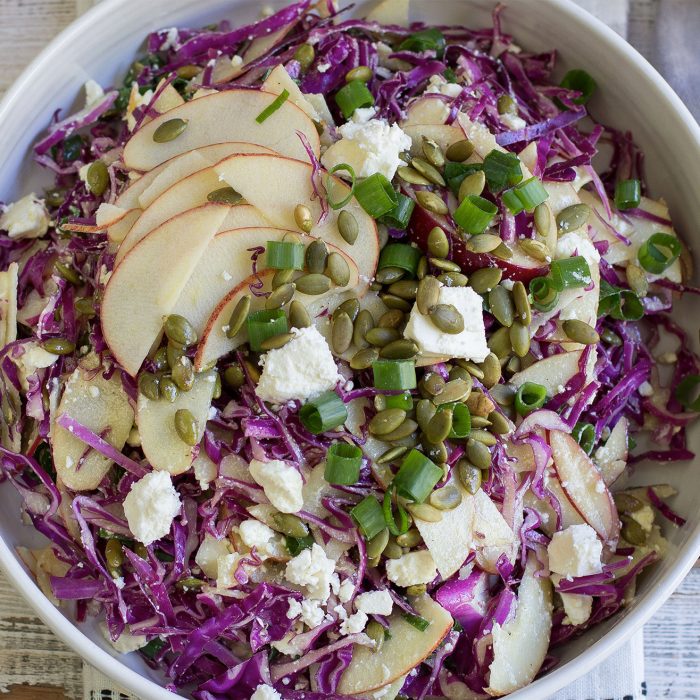 Red Cabbage and Apple Slaw with Feta