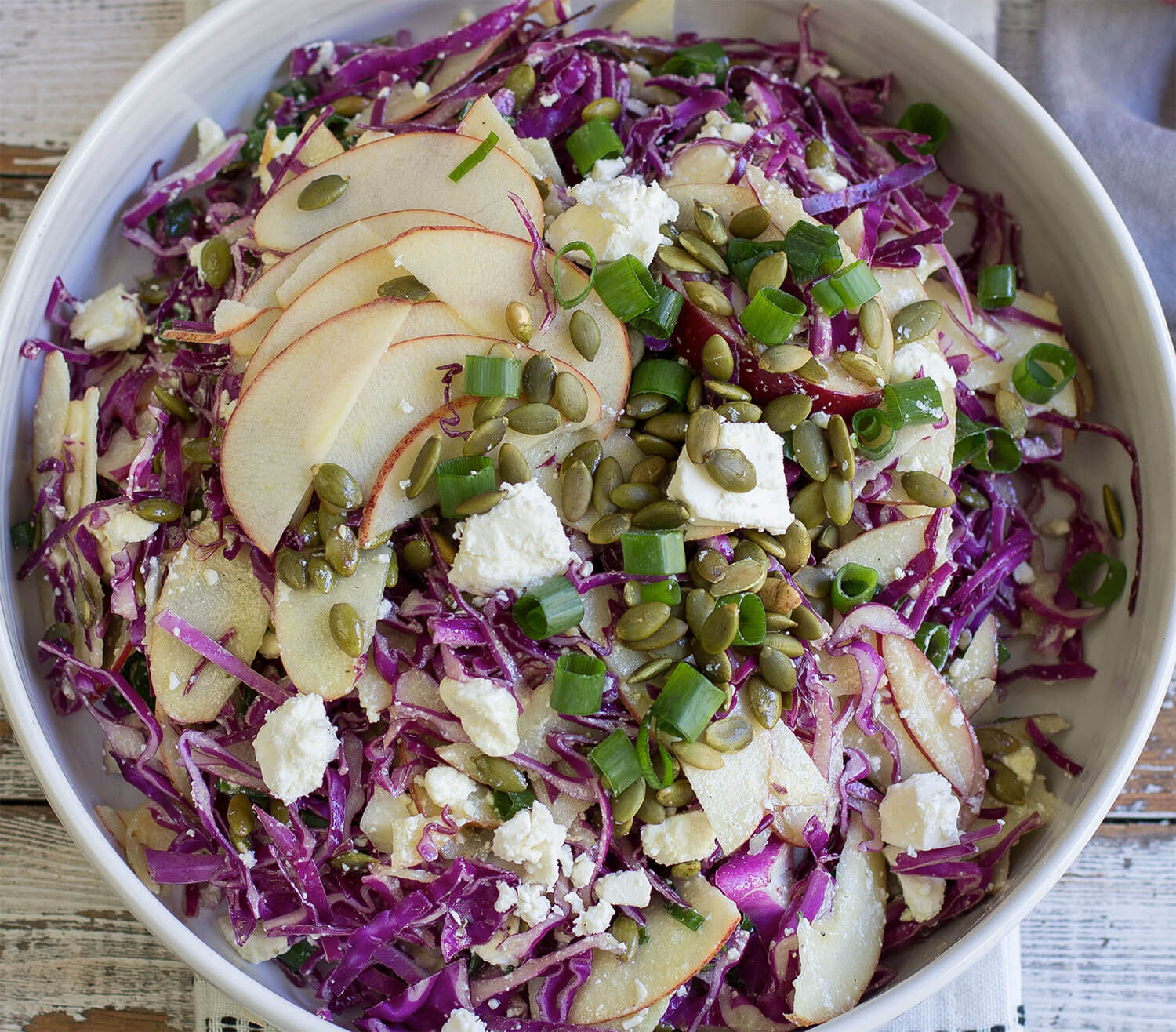 Red Cabbage and Apple Slaw with Feta