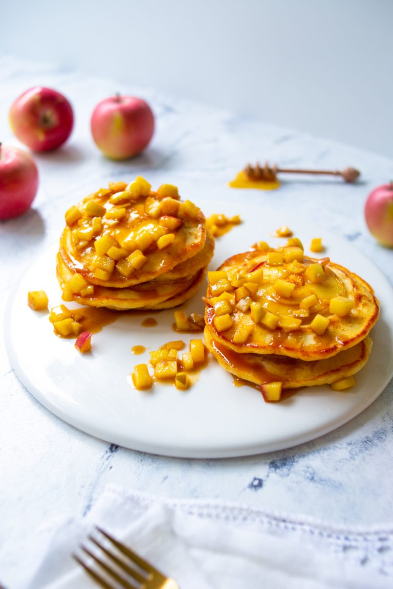 Easy Honey Apple Pancakes with Honey Caramel Sauce Aussie Apples